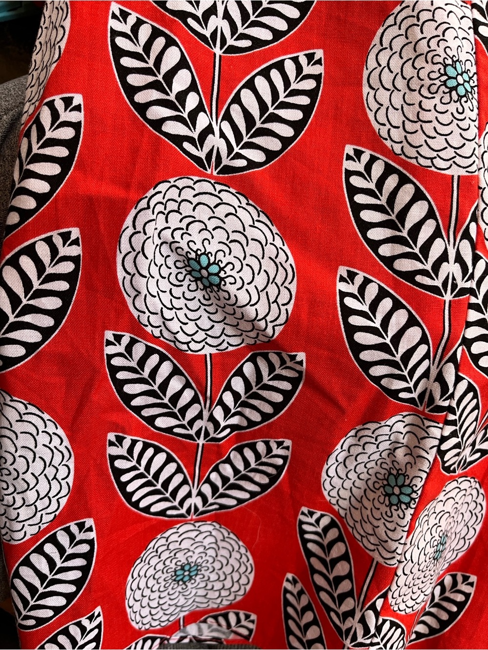 Bernie Dexter Red Floral Circle-Print Midi Dress - Picture 9 of 9